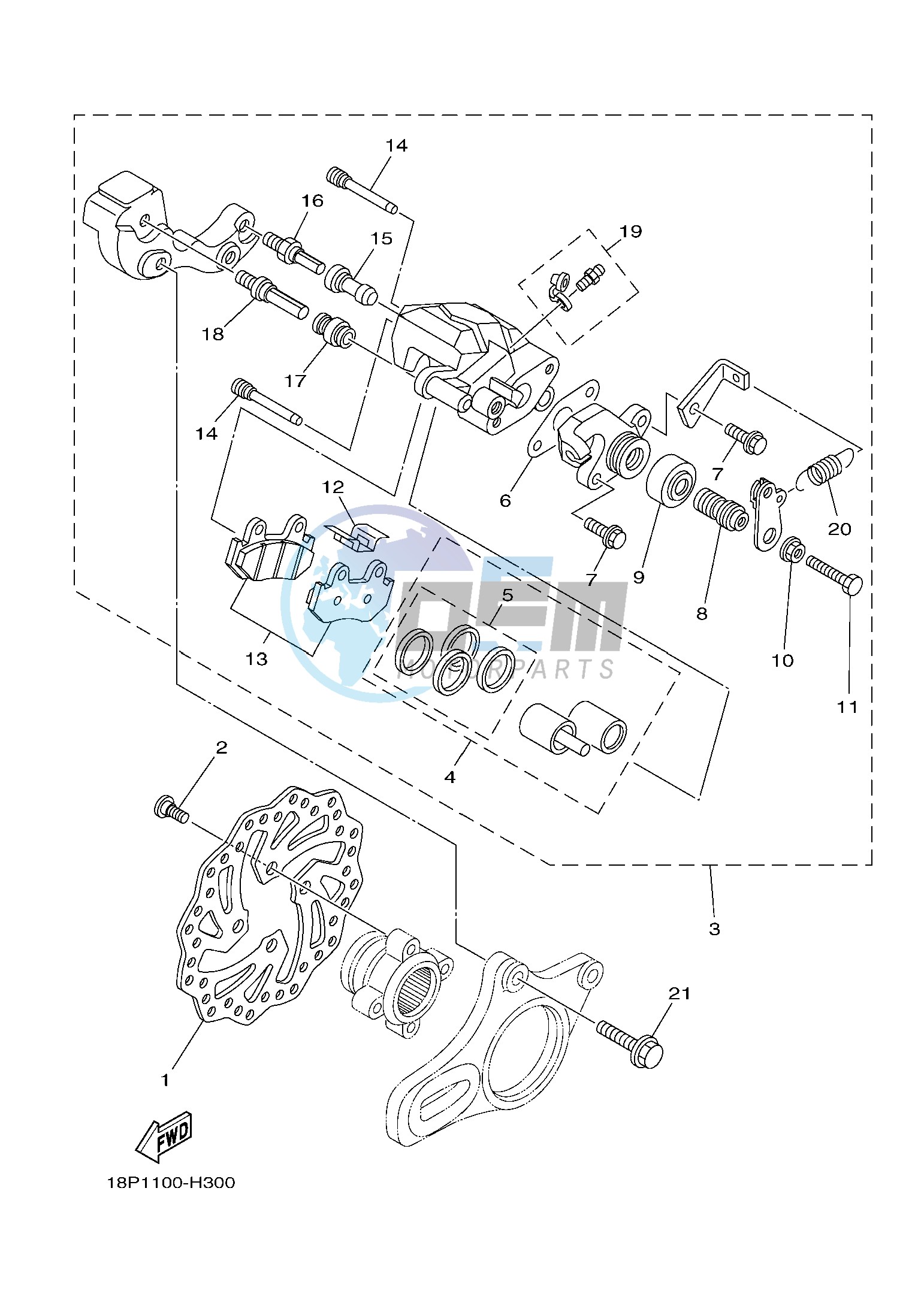 REAR BRAKE CALIPER