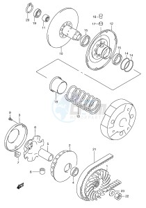 AN250 (E2) Burgman drawing TRANSMISSION (1)(MODEL W X Y)