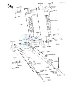 KZ 700 A (A1) drawing SWING ARM_SHOCK ABSORBERS