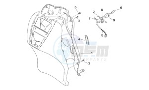 Scarabeo 100 (eng. Yamaha) drawing Front body V - Internal shield