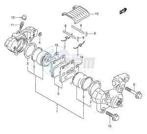 GSX750F (E2) drawing REAR CALIPER (MODEL P R S T)