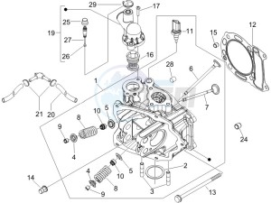 Beverly 125 e3 drawing Cilinder head unit - Valve