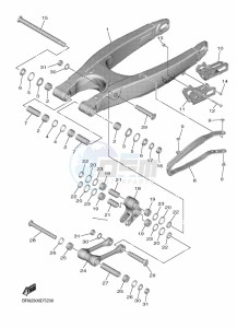 YZ450F (B2WA) drawing REAR ARM