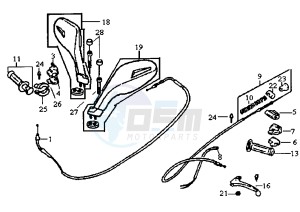 ATTILA - 125 cc drawing HANDLEBAR CONTROLS