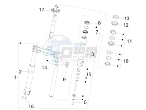 Fly 125 4t 3v ie e3 lem drawing Fork steering tube - Steering bearing unit