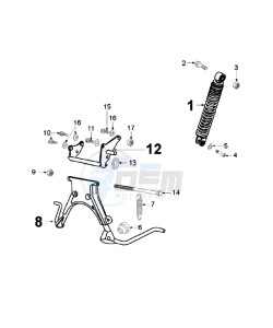 VIVA D drawing REAR SHOCK AND STAND