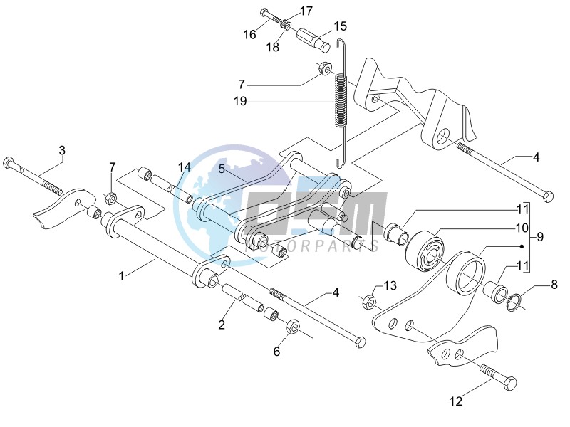 Swinging arm