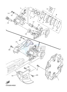 WR450F (1DXJ 1DXF 1DXH 1DXG) drawing REAR BRAKE CALIPER