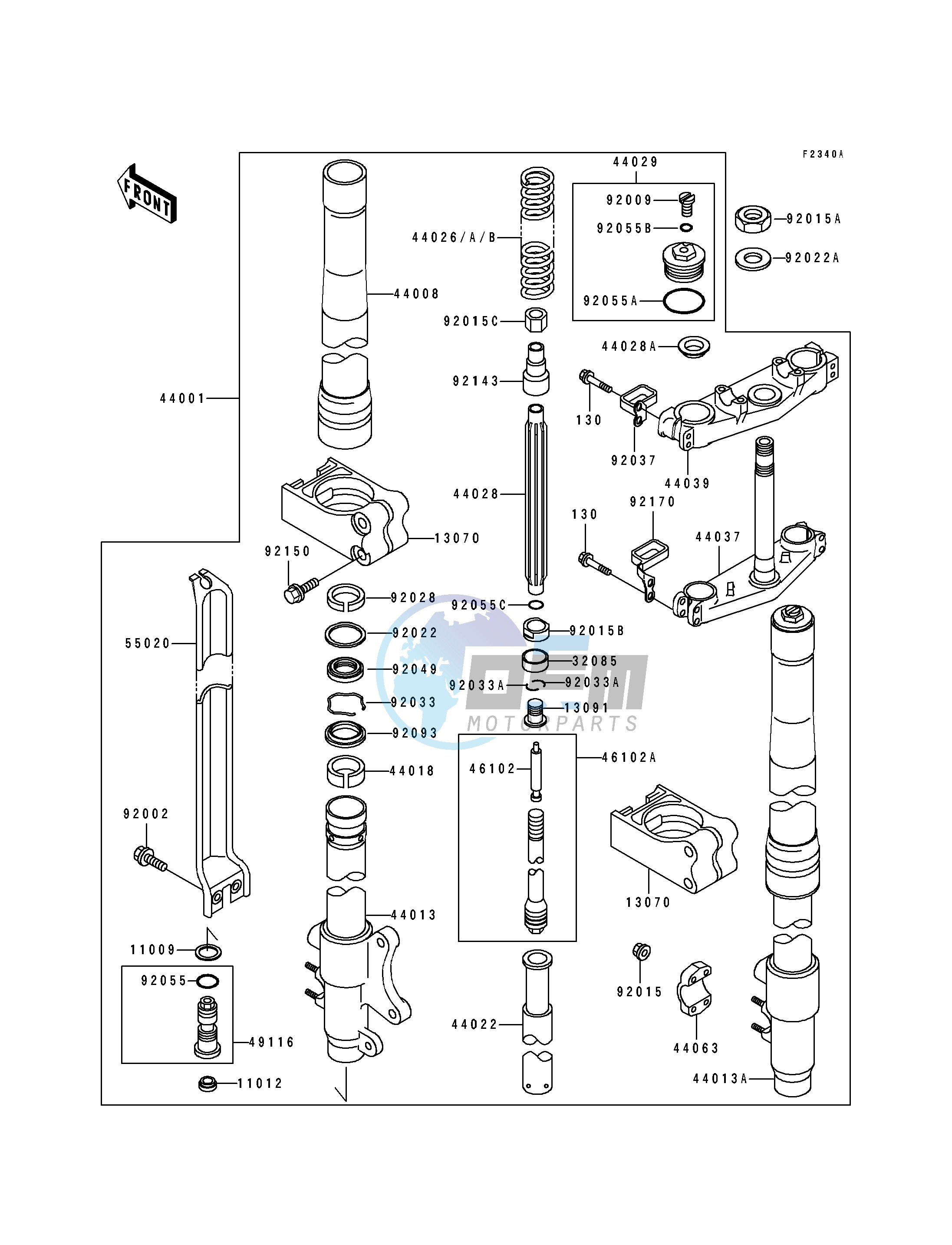 FRONT FORK -- KX125-H2- -