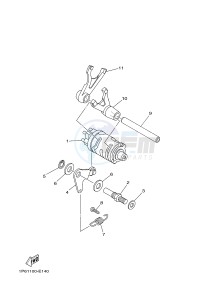 TT-R50 TT-R50E (2CJ6 2CJ7 2CJ8) drawing SHIFT CAM & FORK