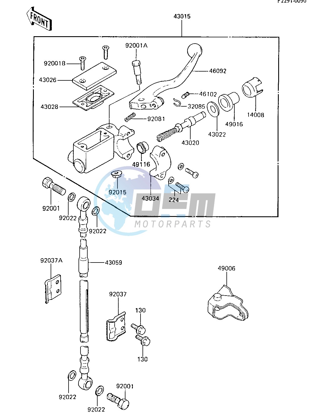 FRONT MASTER CYLINDER -- 85 KX80-E3- -