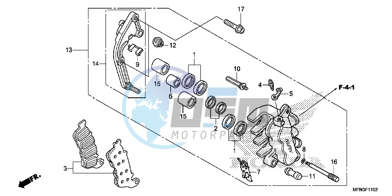 L. FRONT BRAKE CALIPER (CB1000RA)