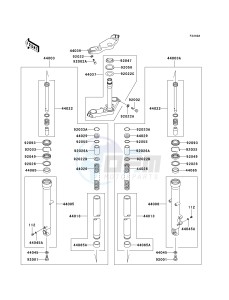 EX 250 F [NINJA 250R] (6F-7F) F7F drawing FRONT FORK-- F7F- -