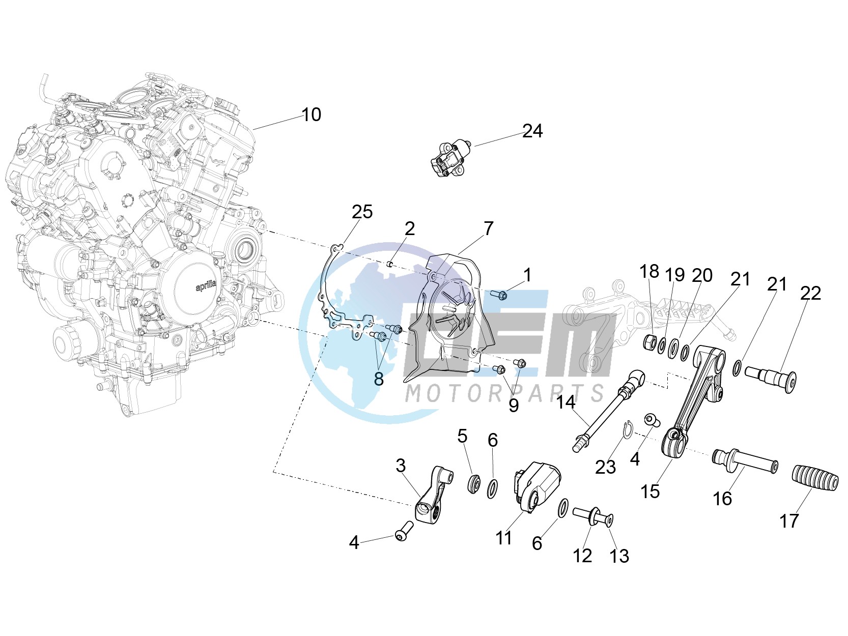 Engine-Completing part-Lever