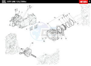 CITYLINE-IE-125-300-WHITE drawing CRANKCASE COMPLETE  300cc