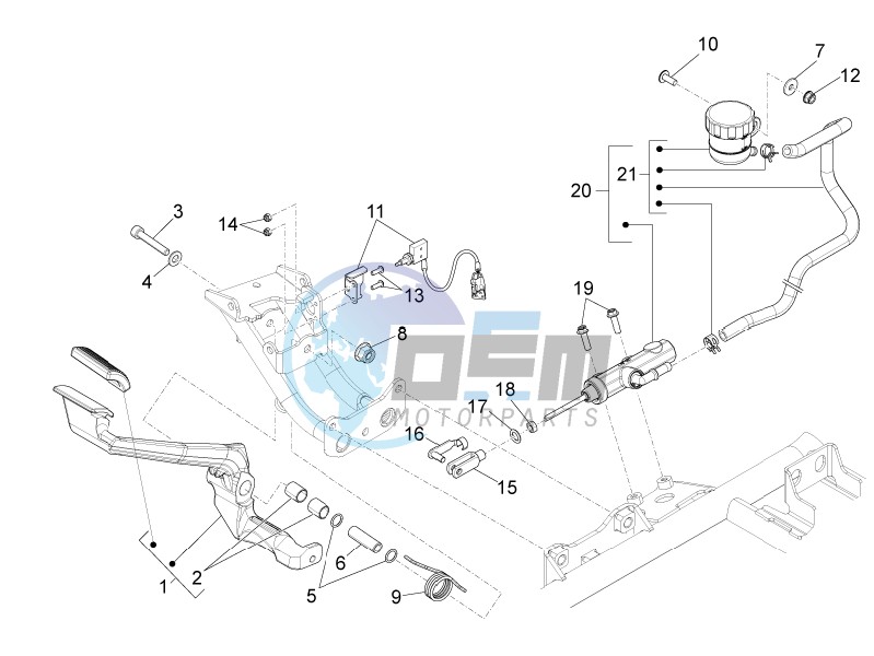 Rear master cylinder