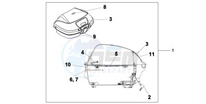 XL125V VARADERO drawing 45L TOPBOX SPANGLE SILVER METALLIC