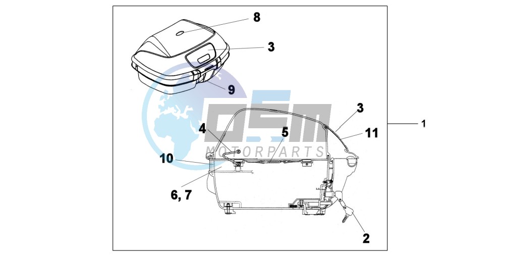 45L TOPBOX SPANGLE SILVER METALLIC