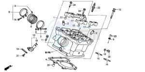 VTR1000SP VTR1000SP-2 drawing REAR CYLINDER HEAD