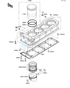 ZX 1000 B [NINJA ZX-10] (B3) [NINJA ZX-10] drawing CYLINDER_PISTON-- S- -