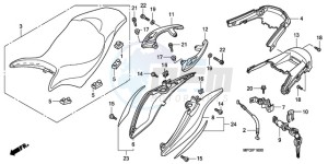 CB600FAA Europe Direct - (ED / ABS) drawing SEAT/REAR COWL