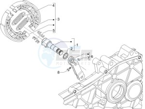 Liberty 125 4T Delivery E3 NEXIVE drawing Rear brake - Brake jaw