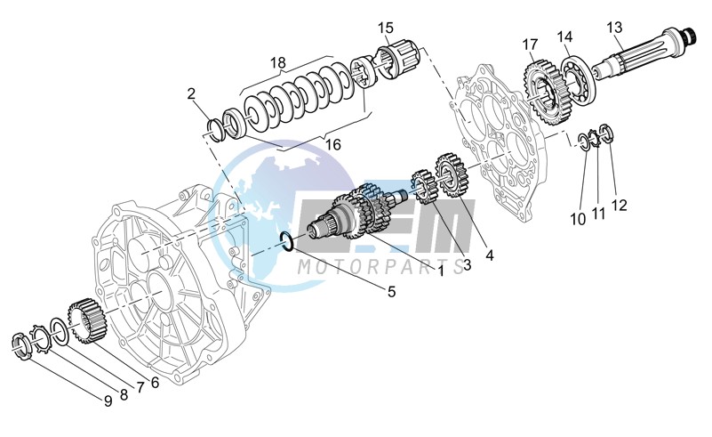 Primary gear shaft