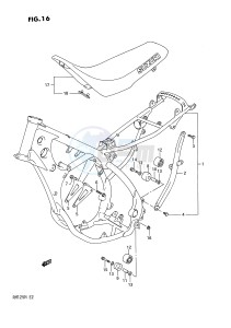 RM125 (E2) drawing FRAME - SEAT