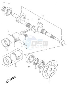 AY50 (V-W-X-Y) katana drawing CRANKSHAFT (model AY50 K1)