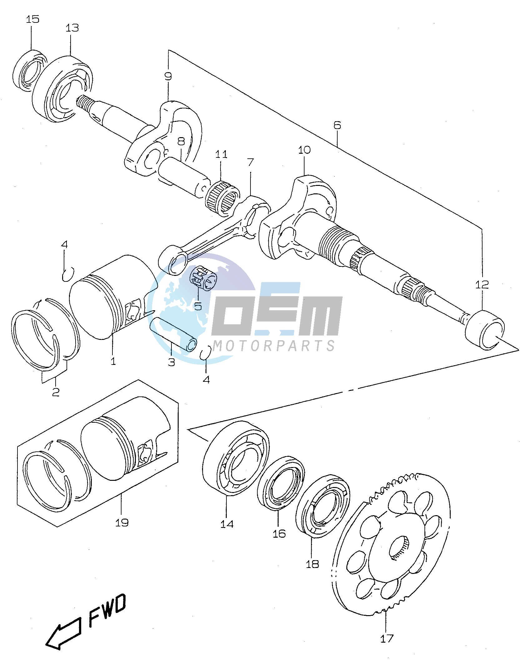 CRANKSHAFT (model AY50 K1)