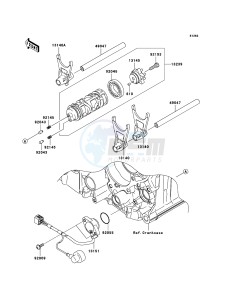 ZZR1400_ABS ZX1400DBF FR GB XX (EU ME A(FRICA) drawing Gear Change Drum/Shift Fork(s)