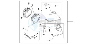 VFR800A9 France - (F / ABS CMF MME) drawing 35L PANNIER PEARL SUNBEAM WHITE