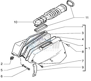 Liberty 125 drawing Air Cleaner