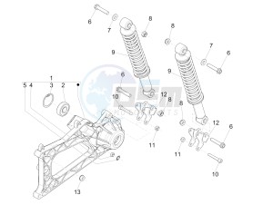 Fuoco 500 4t-4v ie e3 LT 800 drawing Rear suspension - Shock absorbers