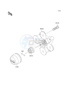 KVF 650 H [BRUTE FORCE 650 4X4I] (H7F-H8F) H8F drawing FRONT HUB