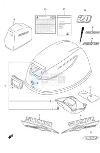 DF 20A drawing Engine Cover Remote Control w/Power Tilt Tiller Handle w/Power Tilt