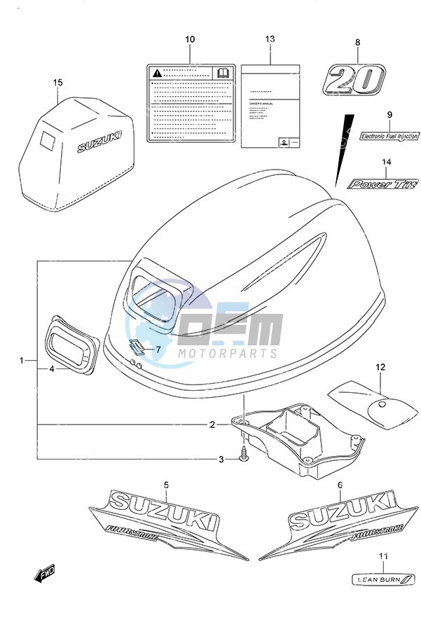 Engine Cover Remote Control w/Power Tilt Tiller Handle w/Power Tilt