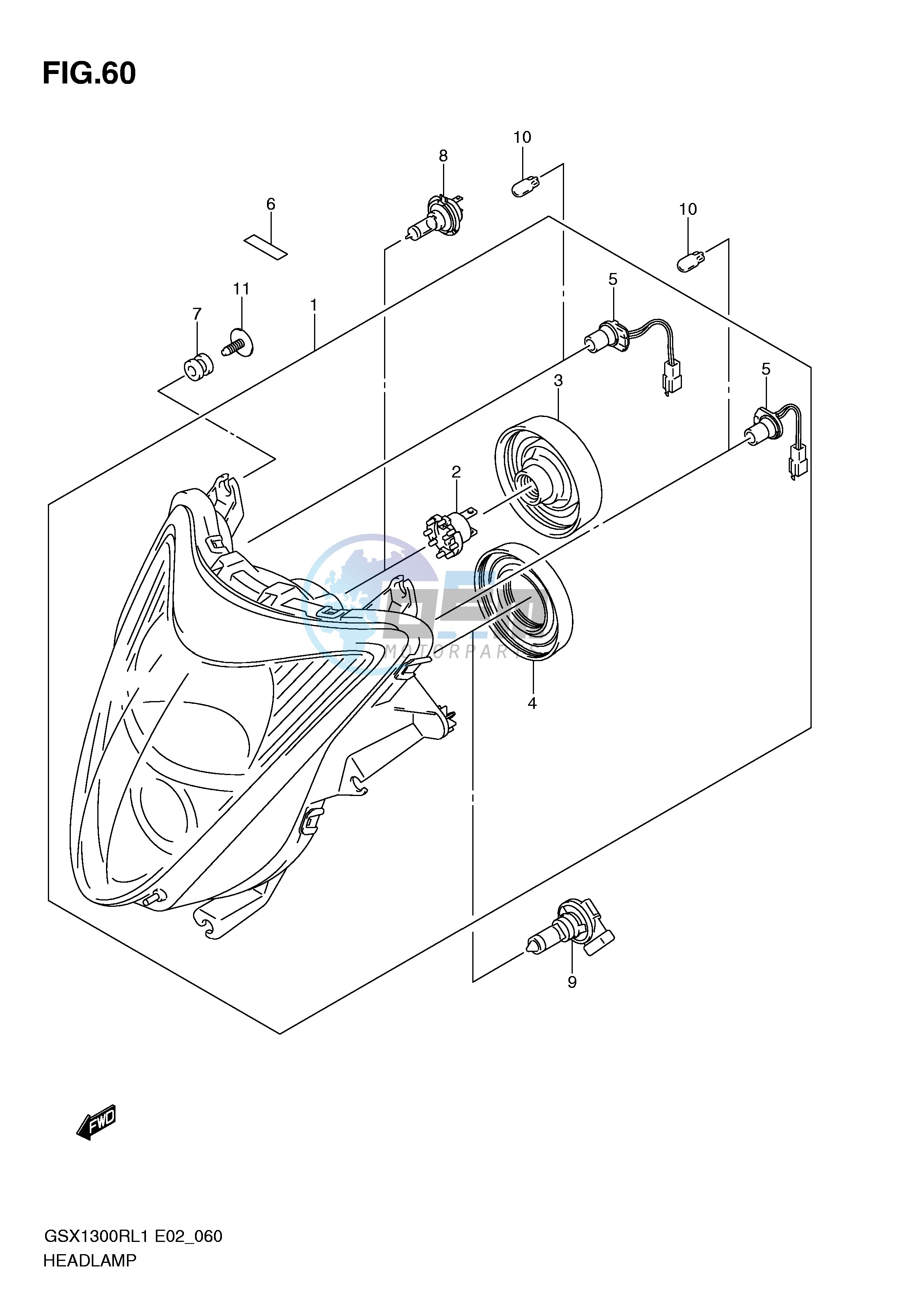 HEADLAMP (GSX1300RL1 E51)