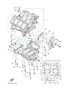 MT09 MT-09 900 MT-09 (B872) drawing CRANKCASE