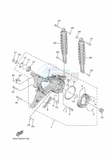 MWD300 TRICITY 300 (BED9) drawing REAR ARM & SUSPENSION