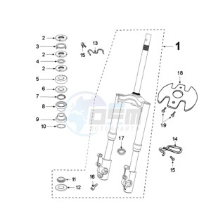 FIGHT 3 A DARKSIDE drawing FRONT FORK / STEERINGHEAD