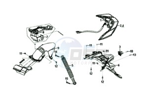 SYMPHONY SR 50 L6 drawing TAIL LIGHT - REAR SUSPENSION