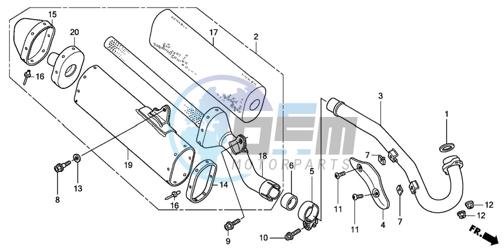 EXHAUST MUFFLER (CRF450R2-ED/U)