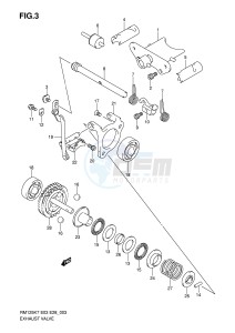 RM125 (E3-E28) drawing EXHAUST VALVE