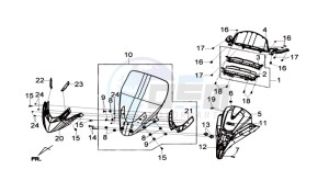 GTS 300 I drawing DASHBOARD - WINDSCREEN