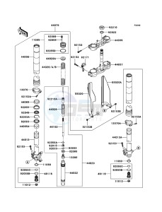 KX125 KX125M6F EU drawing Front Fork