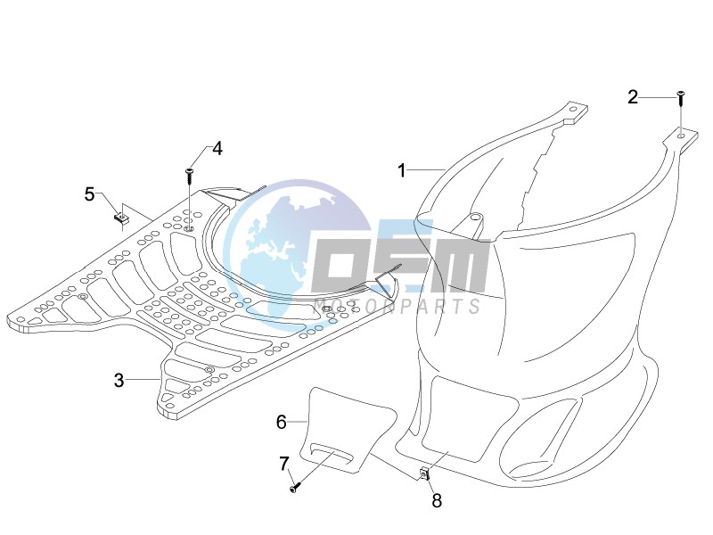 Central cover - Footrests