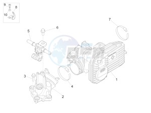 SUPER GTS 125 4T IE ABS-NOABS E3 (EMEA) drawing Throttle body - Injector - Union pipe