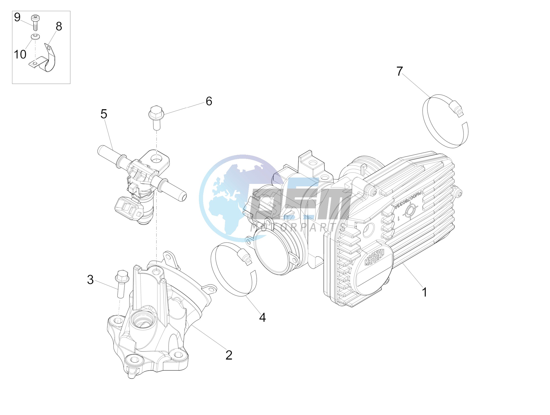 Throttle body - Injector - Union pipe