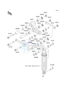 KX 100 A [KX100 MONSTER ENERGY] (A6F - A9FA) D8F drawing REAR SUSPENSION